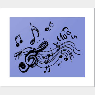 Musical notes Posters and Art